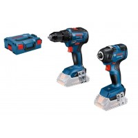 BOSCH  GDR 18V-200 + GSR 18V-55 įrankių komplektas L-Boxx